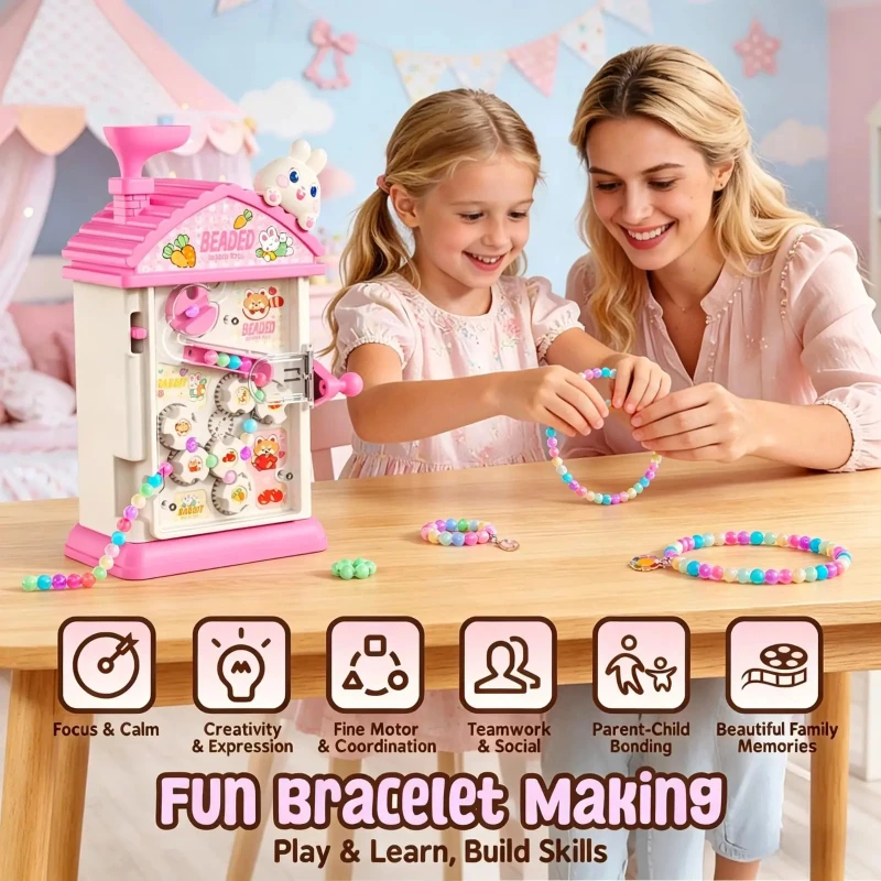 Jewelry Making Kit For Kids - مجموعة ألعاب ماكينة خرز أوتوماتيكية للأطفال،