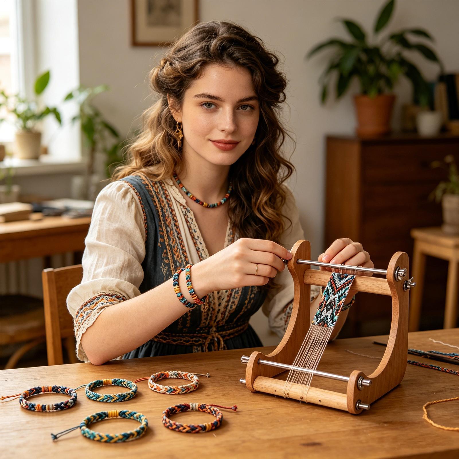 Jewelry Making Machine - آلة نسج الخرز الخشبية القابلة للتعديل،