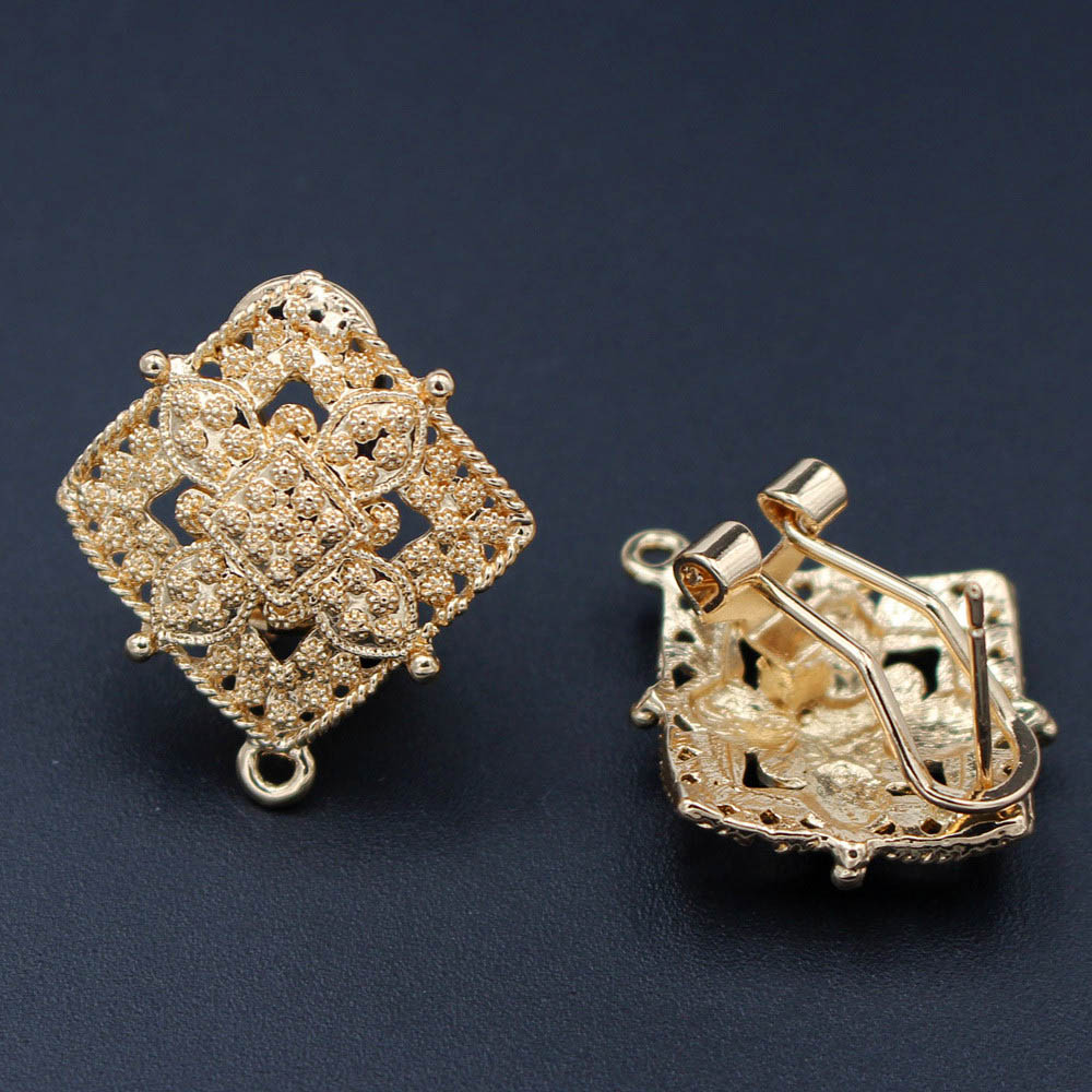 أقراط مرصعة بالذهب بحلقة دائري - مراجعة Jewelry Making Dubai وسعره