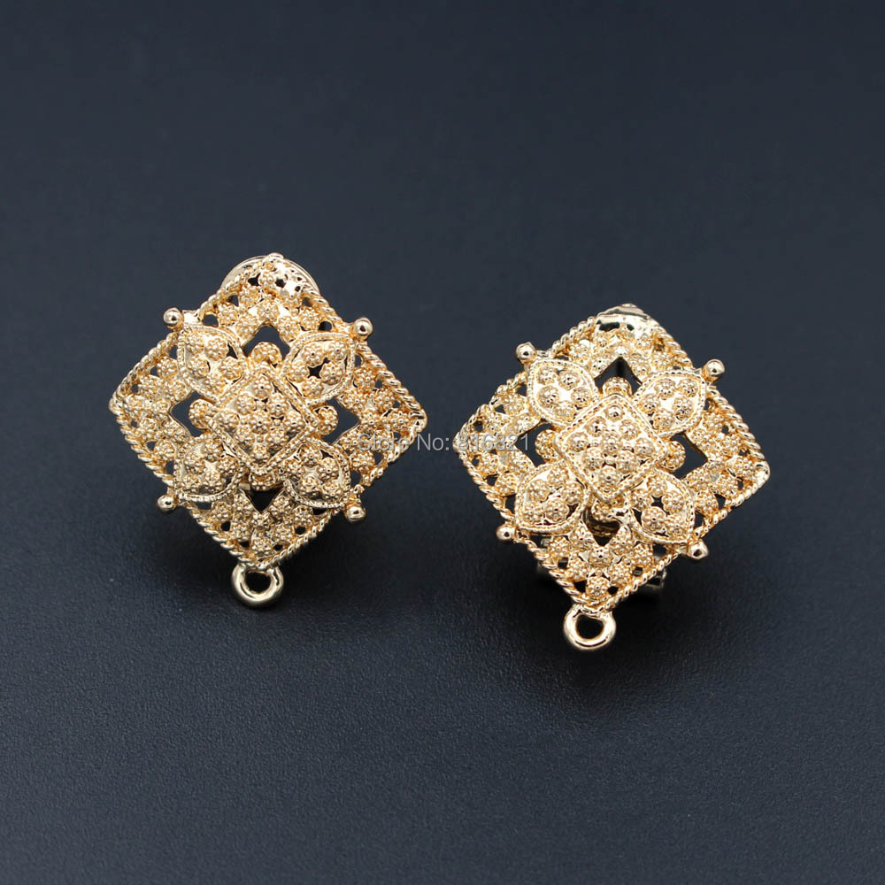 أقراط مرصعة بالذهب بحلقة دائري - مراجعة Jewelry Making Dubai وسعره
