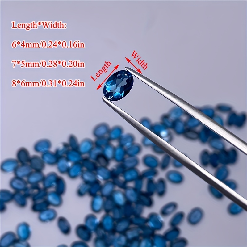 1 على شكل توباز بيضاوي أزرق طب - مراجعة Jewelry Making In London وسعره