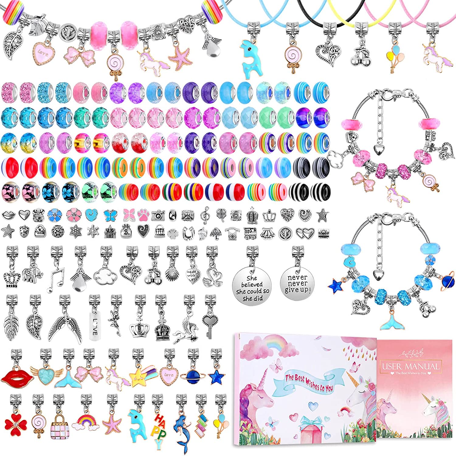 سوار Charm صنع عدة DIY بها بنف - مراجعة Jewelry Making Kit For Kids وسعره